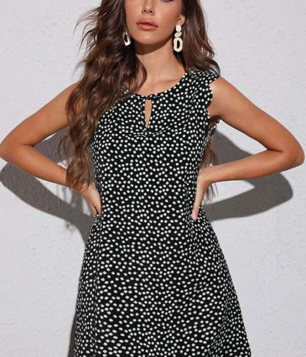 Foil spot mini dress